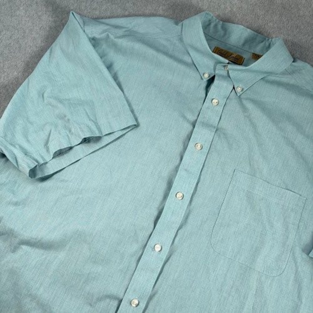 Gold Label Roundtree & Yorke Shirt Mens 3XB Blue Solid Short Sleeve Non-Iron